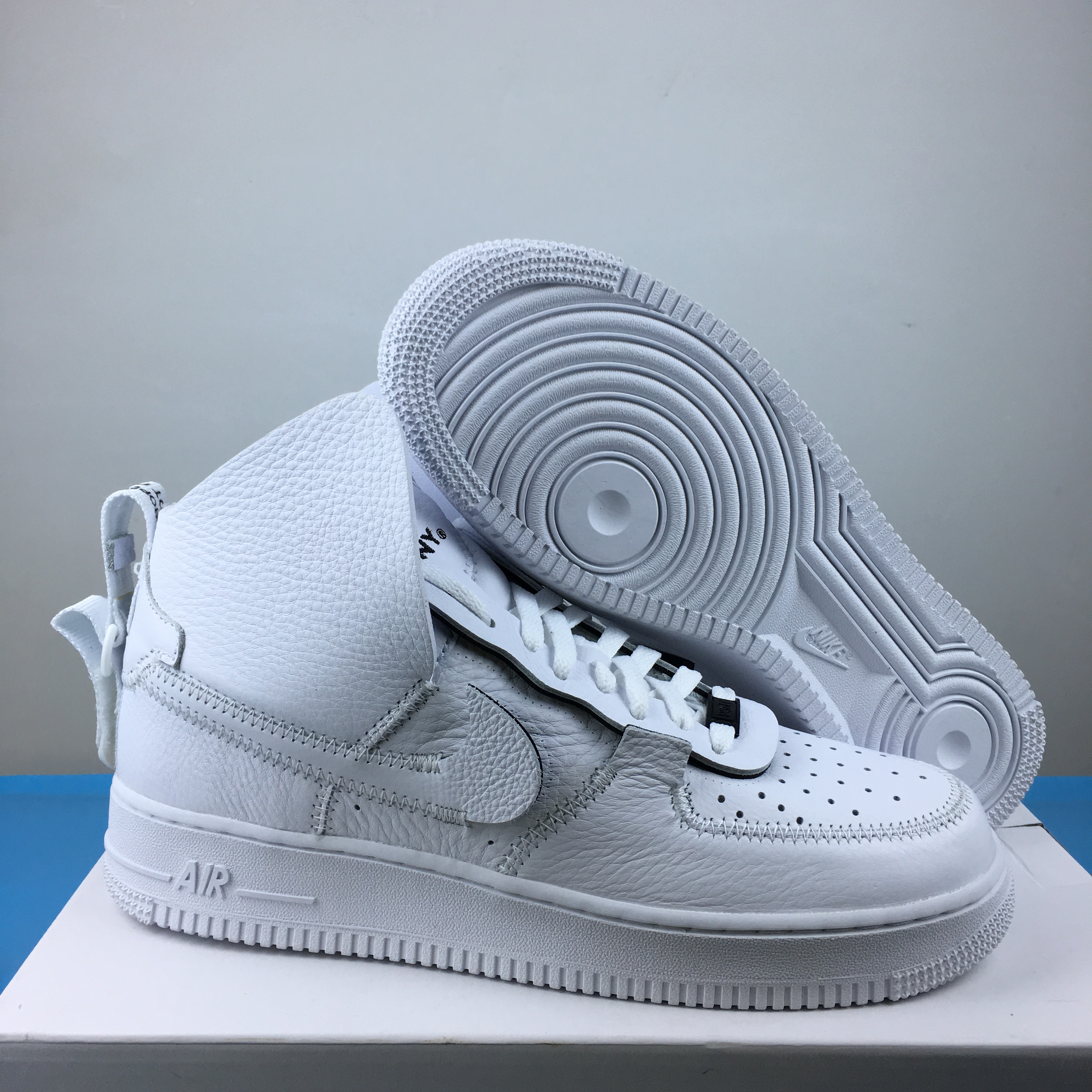 Men PSNY x Nike Air Force1 High All White - Click Image to Close